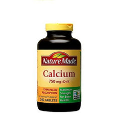 Nature Made Calcium 750mg with D3 and K, 300 Tablets