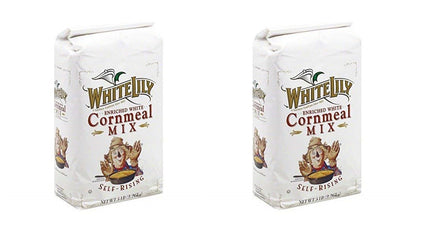 White Lily Enriched White Cornmeal Mix 5LB, Self-Rising, Pack of 2