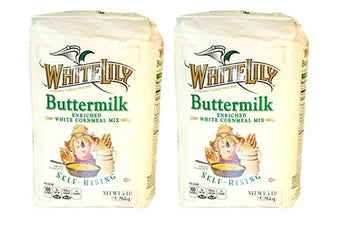 White Lily Self-Rising Buttermilk Enriched White Cornmeal Mix,  5 Pound (Pack of 2)