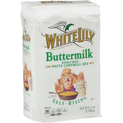 White Lily Self-Rising Buttermilk Enriched White Cornmeal Mix, 5 Pound