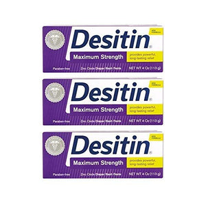 Desitin Maximum Strength Diaper Rash Paste 4 oz tube (Pack of 3)