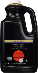 San-J Tamari Gluten Free Soy Sauce, Non GMO Black Label, 64 Ounce