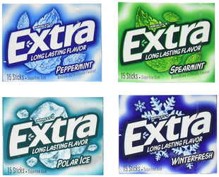 Extra Gum Sugar Free Mint Chewing Gum Bulk Variety Pack, 18 Count